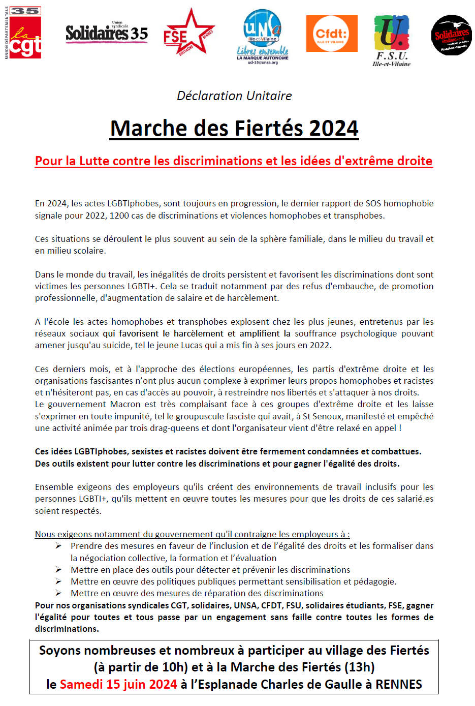 MARCHE DES FIERTES 2024